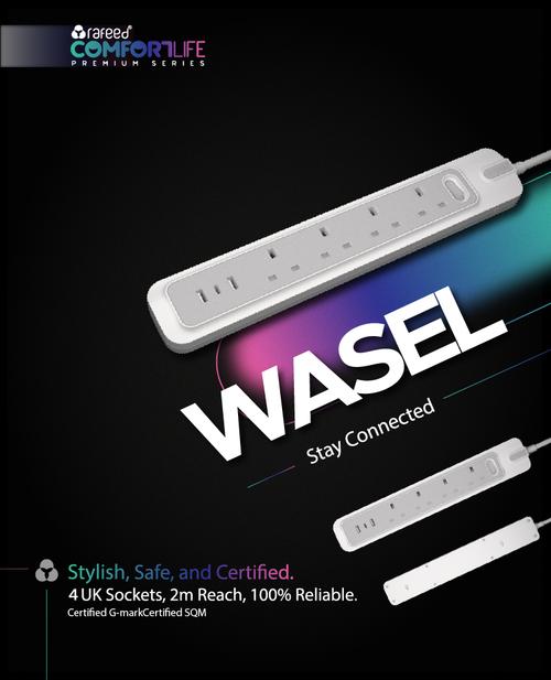 مقابس كهربائية رباعية المنافذ / منفذان USB-A ومنفذ USB من النوع C / مقابس تمديد الطاقة 